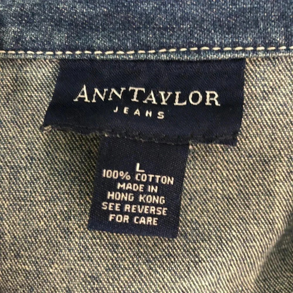 Ann Taylor Denim Jean Double Breasted Nautical Sailor Jacket - Picture 5 of 6